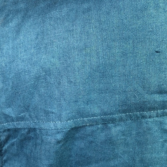 Marc New York by Andrew Marc 100% Blue Linen Sleeveless Button Down Shift Dress - Picture 7 of 9